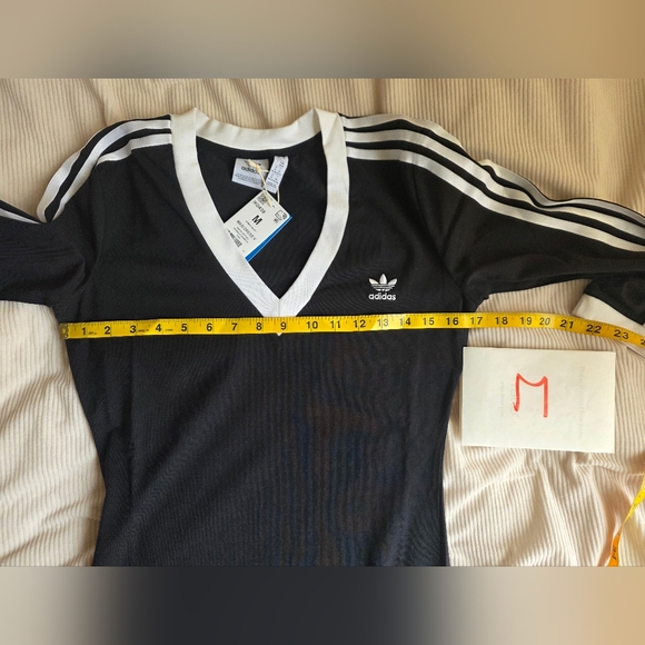 Adidas Adicolor Classics Maxi Dress black white stripes NWT. - Picture 8 of 14